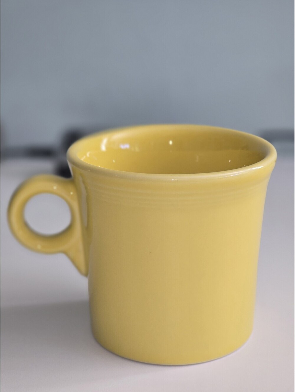 Yellow Fiesta Coffee Mug Ring Handle Homer Laughlin Pottery 8 ounce